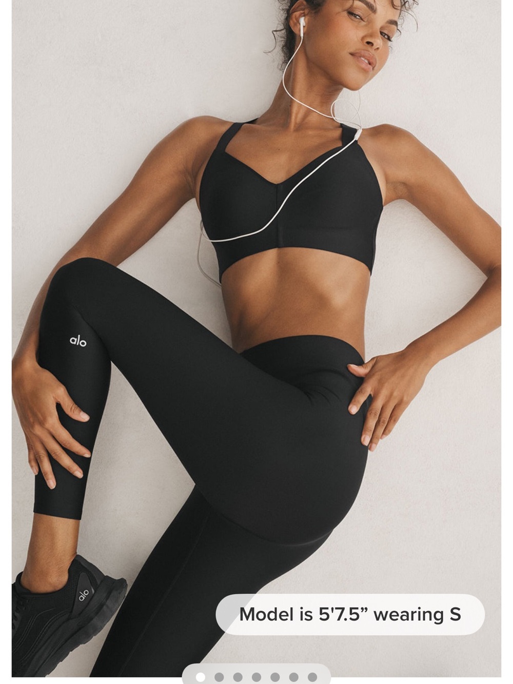 Athleta Black V-Neck Support Sports Bra
